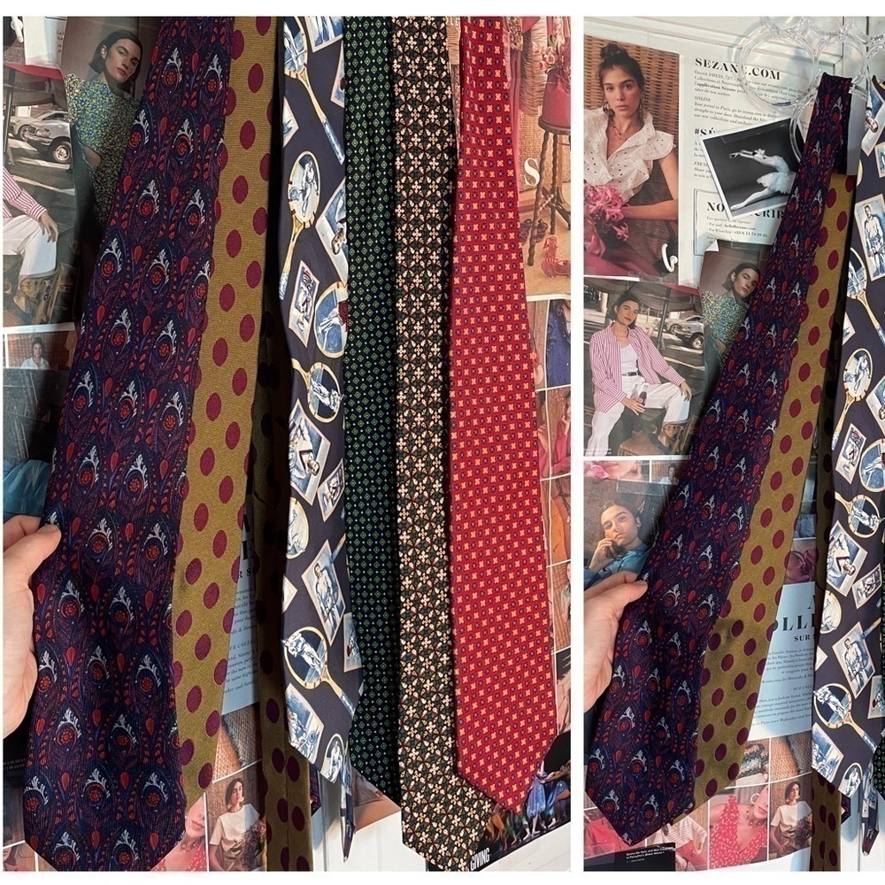 Bundle of 6 100% Silk Vintage Men’s Ties - Picture 8 of 8